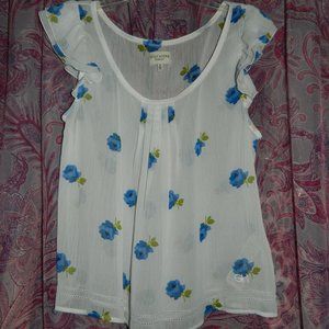 Gilly Hicks Sheer Blouse with Flowers